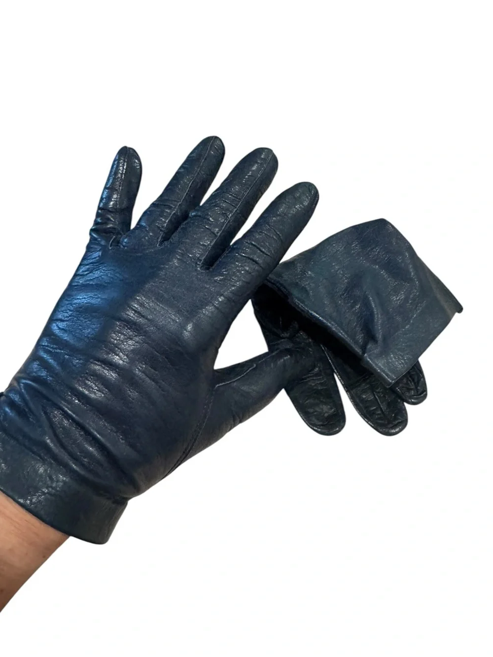Vintage black soft Leather Gloves - Classic fall and winter  Accessory